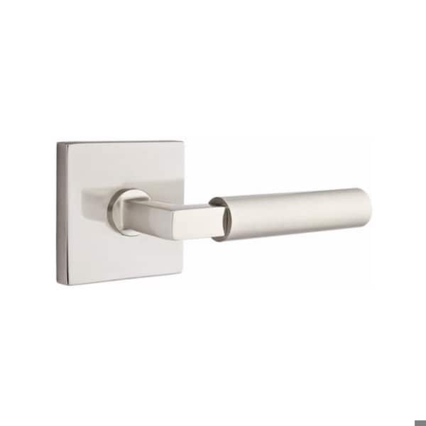 Emtek Hercules Lever Dummy Pair with Square Rose for 1-1/4 in to 2 in Door Satin Nickel Finish 5050HECUS15 - main